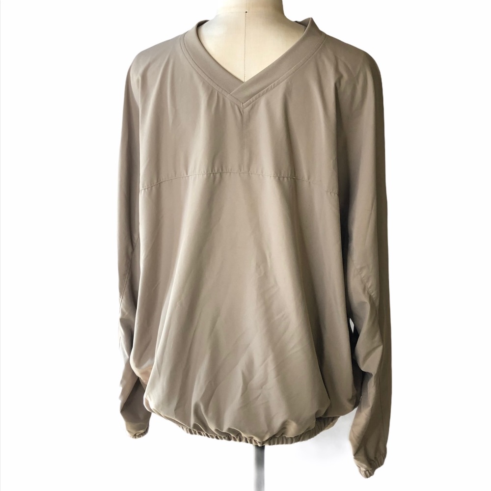 Footjoy tan pullover v neck windbreaker